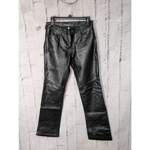 Gap Vintage 90’s luxurious black Genius leather high-waist bootcut fully lined p - Picture 1 of 10